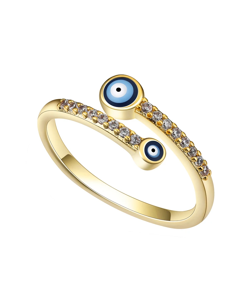 Unwritten Cubic Zirconia Evil Eye Bypass Ring