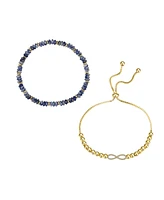 Unwritten Sodalite Stretch and Infinity Bolo Bracelet Set