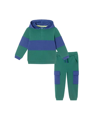 Andy & Evan Little Boys Toddler/Child Color Blocked Terry Hoodie Pant Set