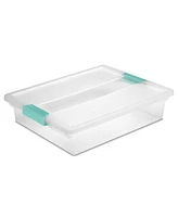 Sterilite Large Clear Plastic Stackable Storage Bin w/ Clear Latch Lid, 24 Pack