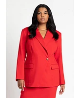 Eloquii Plus Asym Closure Stretch Blazer