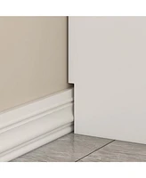 Famapy White 6-Door Big Wardrobe Armoires with Hanging Rod, 4-Drawers