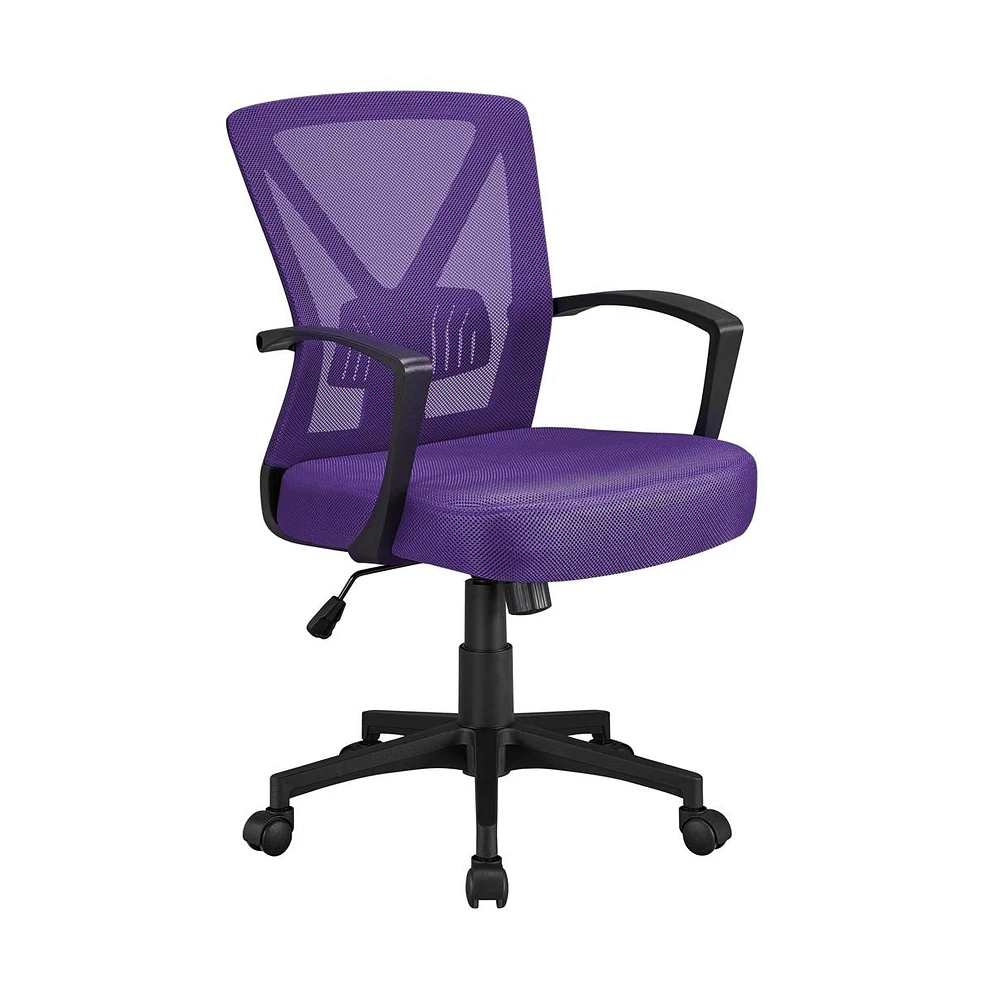 Yaheetech Mesh Office Chair Mid Back Desk Chair Adjustable Swivel Chair