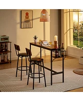 Slickblue Bar Table Set with Built-In Wine Bottle Storage Rack for Stylish Home Entertaining