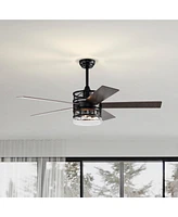 Slickblue Blade Lighted Ceiling Fan with Remote Control & Optional Glass Shade – Matte Black