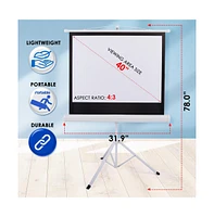 Pyle Tripod Stand Projector Screen, 40-Inch