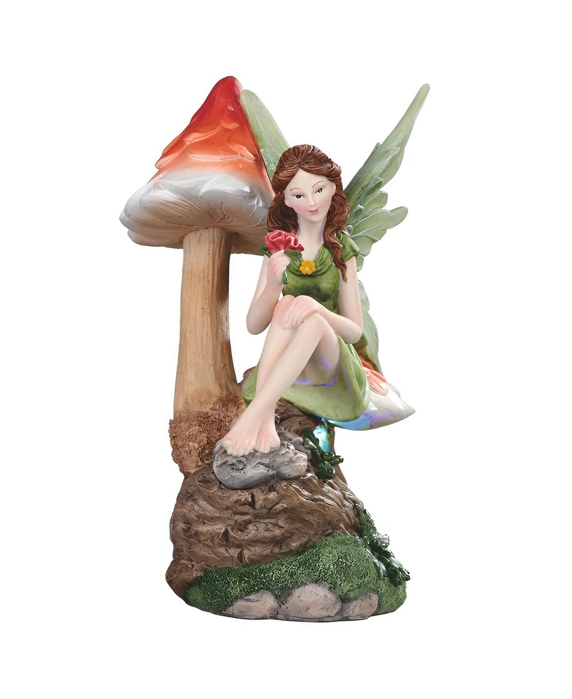 Fc Design 8.25"H Fairy on Mushroom Figurine Decoration Home Decor Perfect Gift for House Warming, Holidays and Birthdays