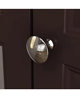 Famapy Brown Paint Big Wardrobe Armoires With Mirror,Drawers,Shelves
