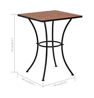 vidaXL Mosaic Bistro Table Terracotta 23.6" Ceramic