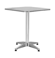 vidaXL Patio Table Silver 23.6"x23.6"x27.6" Aluminum