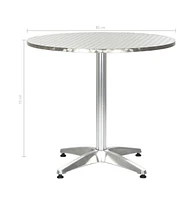 vidaXL Patio Table Silver 31.5"x27.6" Aluminum