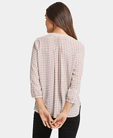 Nydj Women's Pintuck Split Neck Top