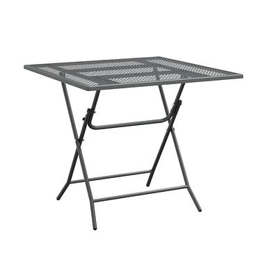 vidaXL Patio Table 31.5"x31.5"x28.3" Expanded Metal Mesh Anthracite