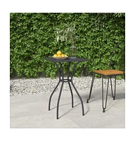 vidaXL Patio Table Anthracite 19.7"x19.7"x28.3" Steel Mesh