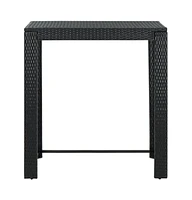 vidaXL Patio Bar Table 39.4"x23.8"x43.5" Poly Rattan