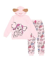 Paw Patrol Little Girls Fleece Cosplay Pullover Hoodie and Jogger Pants Outfit Set