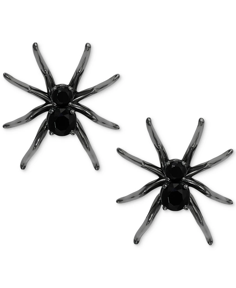 Ajoa by Nadri Ruthenium-Plated Jet Nano Crystal Spider Stud Earrings