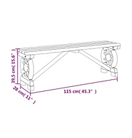 vidaXL Patio Bench 45.3" Solid Wood Fir