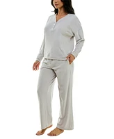 Roudelain Women's Long-Sleeve Ribbed Velour Pajama Set