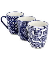 Elama Stoneware Assorted Mugs, Set of 6