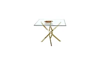 Slickblue Contemporary Square Clear Tempered Glass Dining Table for Modern Spaces