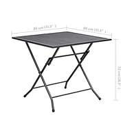 vidaXL Folding Mesh Table 31.5"x31.5"x28.3" Steel Anthracite