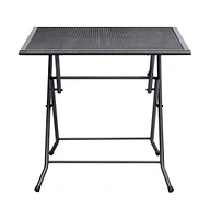 vidaXL Folding Mesh Table 31.5"x31.5"x28.3" Steel Anthracite