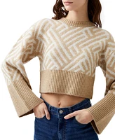 French Connection Women's Martina Cropped Graphic Sweater