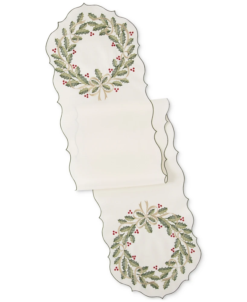 Lenox Holiday Nouveau Wreath Table Runner, 14" x 72"