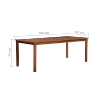 vidaXL Patio Table 78.7"x39.4"x29.1" Solid Acacia Wood