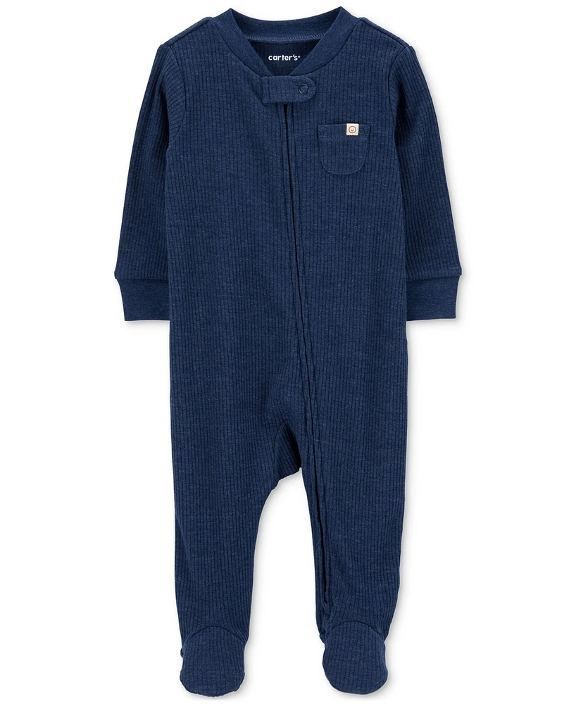 Carter's Baby Textured 2-Way Zip Sleep & Play Footed Coverall