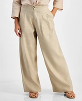 I.n.c. International Concepts Petite High-Rise Pleated Wide-Leg Pants, Created for Macy's