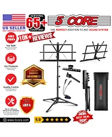 5 Core Sheet Music Stand 2 in 1 Dual Use Professional Portable Adjustable 28-67 Inch Folding Music Note Holder Tripod Stands Black Musfld 4SBLK Wlgt