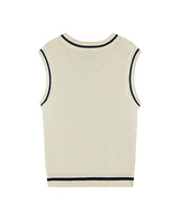 Andy & Evan Big Girls Cream Cable Knit Sweater Vest