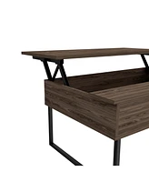 Viena Lift Top Coffee Table, Flexible Shelf, Two Legs