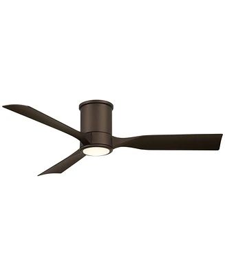 56" Keel Modern Indoor Outdoor Ceiling Fan 3 Blade Led Light Remote Control Emperial Bronze Finish Blades Bedroom Patio Living Room Hugger Damp Rated