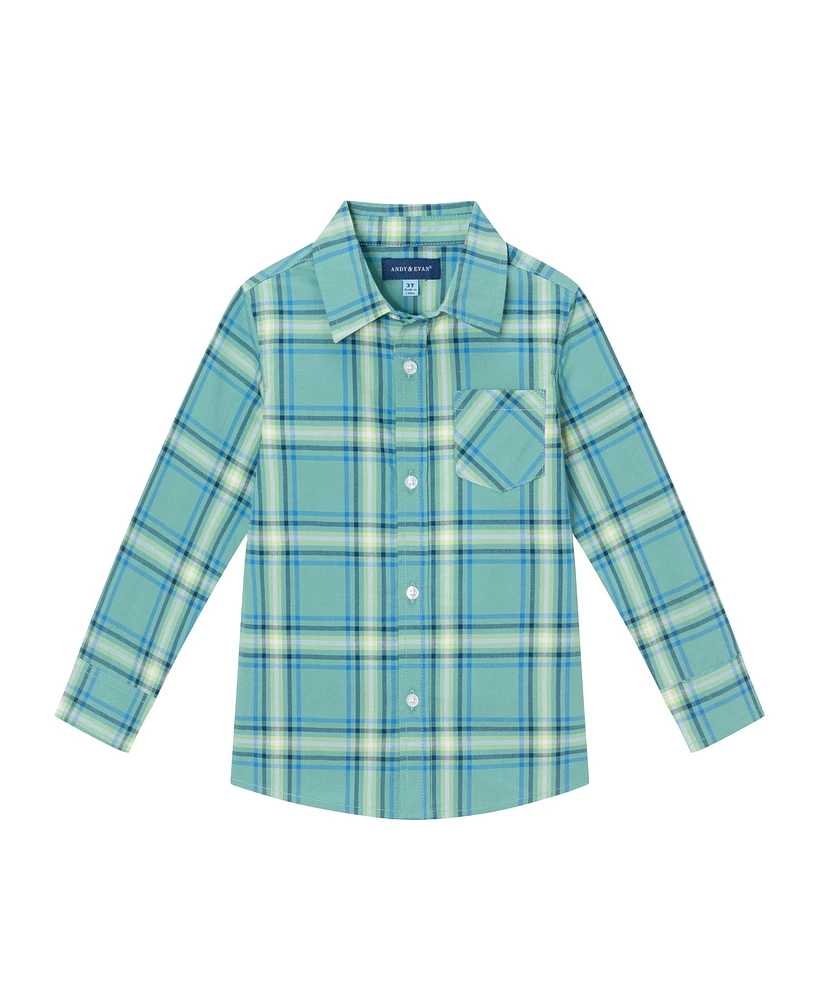 Andy & Evan Little Boys Toddler/Child Plaid Buttondown Shirt