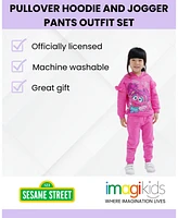 Sesame Street Toddler Girls Fleece Pullover Hoodie and Pants Outfit Set to (12 Months - 5T)