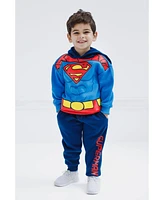 Dc Comics Toddler Boys Justice League Superman Batman Fleece Pullover Hoodie and Pants Outfit Set to