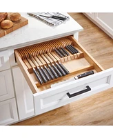 Rev-a-Shelf Dual Row Trimmable Knife Block Drawer Organizer Insert, 4WDKB-1