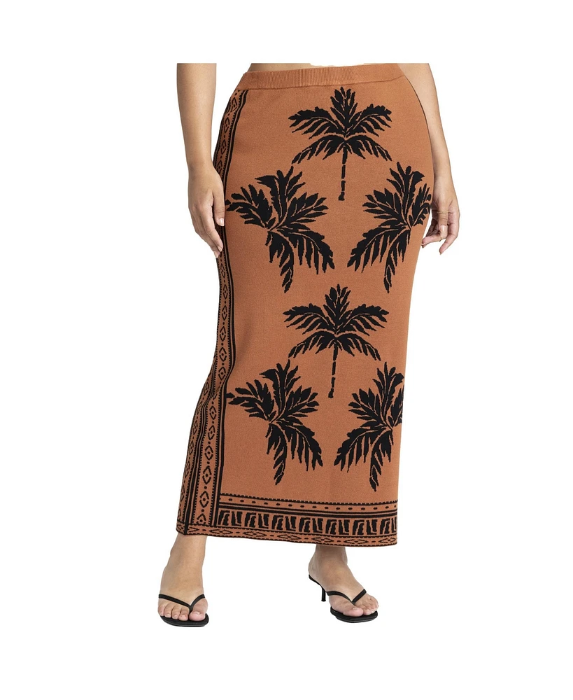 Eloquii Plus Size Intarsia Column Skirt