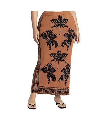 Eloquii Plus Size Intarsia Column Skirt