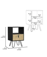 Depot E-Shop Toka Nightstand 24"H , Sleek Design with Hairpin Legs and One Drawer