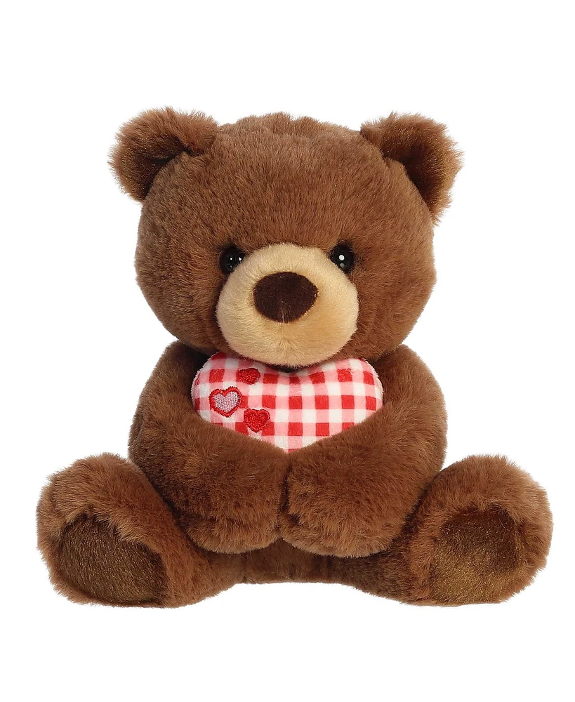 Aurora Small Sweetheart Snuggles Valentine Heartwarming Plush Toy Chocolate 8"