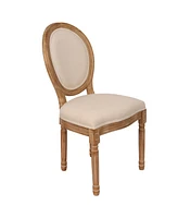 Slickblue Set of 2 French Country Dining Chairs with Round Back Elegant and Rustic Seating for Dining Room