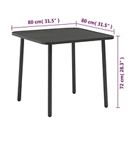 vidaXL Patio Table Dark Gray 31.5"x31.5"x28.3" Steel