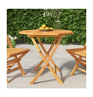 vidaXL Folding Patio Table 33.5"x33.5"x29.9" Solid Teak Wood