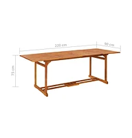 vidaXL Patio Dining Table 86.6"x35.4"x29.5" Solid Acacia Wood