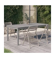 vidaXL Patio Table Gray 78.7"x39.4"x29.5" Solid Wood Acacia