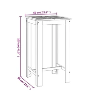 vidaXL Patio Bar Table 23.6"x23.6"x41.3" Solid Wood Acacia